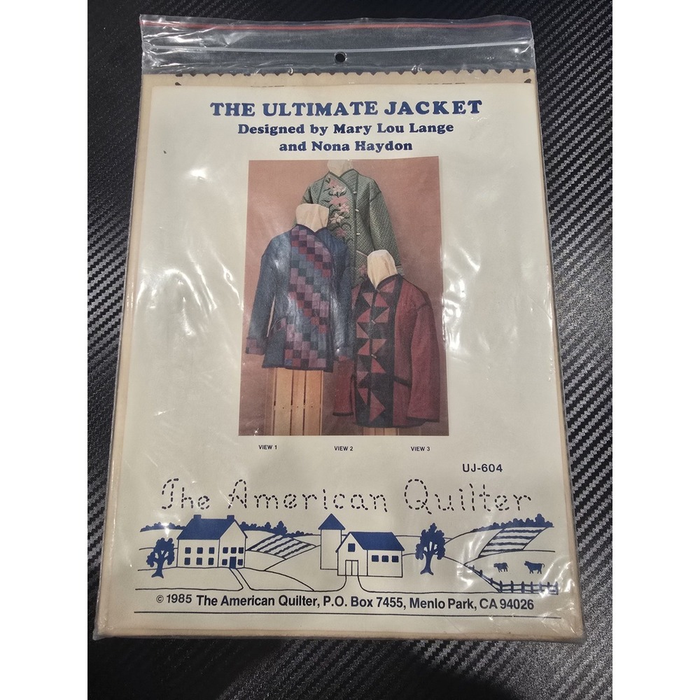 Vtg 1985 The Ultimate Jacket Sewing Pattern UJ-604 Quilted Wearable Art Uncut